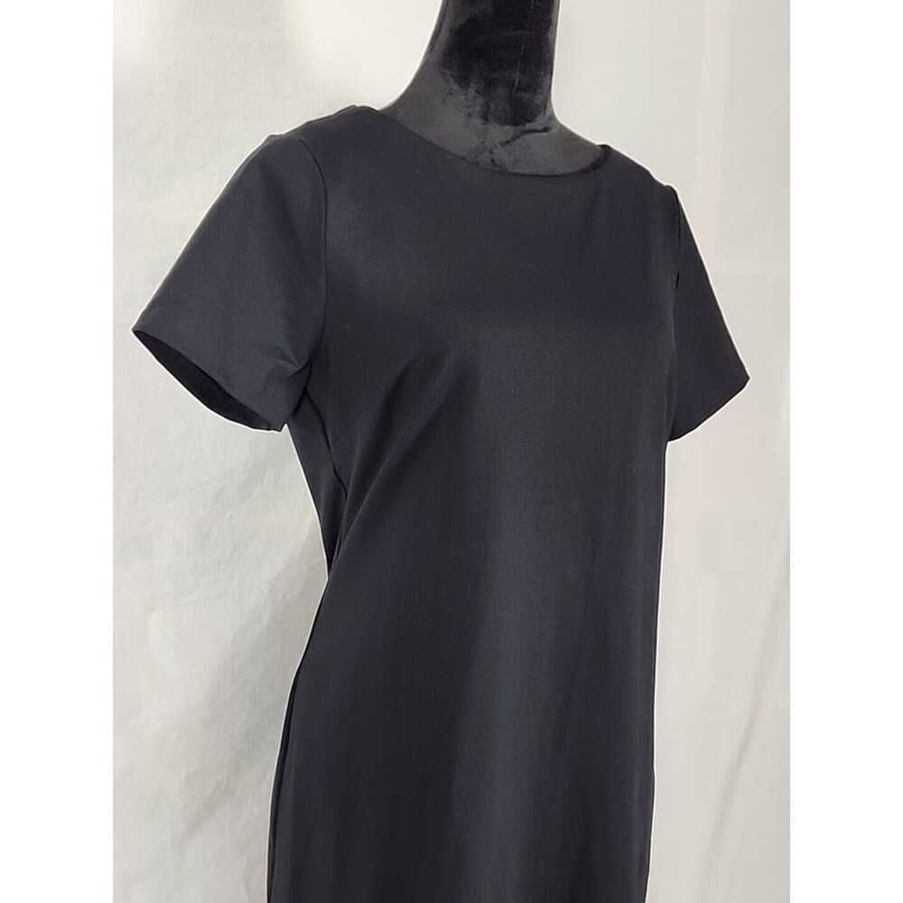 Tahari Judianne Round-Neck Short Sleeve Sheath Dress Women's 10 Black NWT - Picture 3 of 11